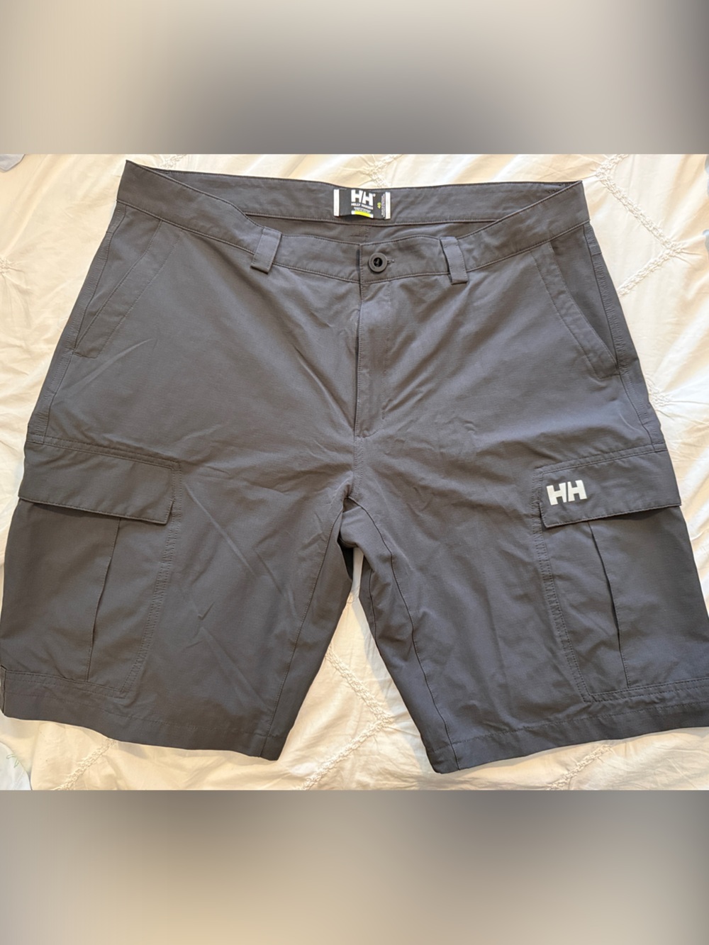 Helly Hansen Men's Dark Gray Cargo Shorts with HH Logo